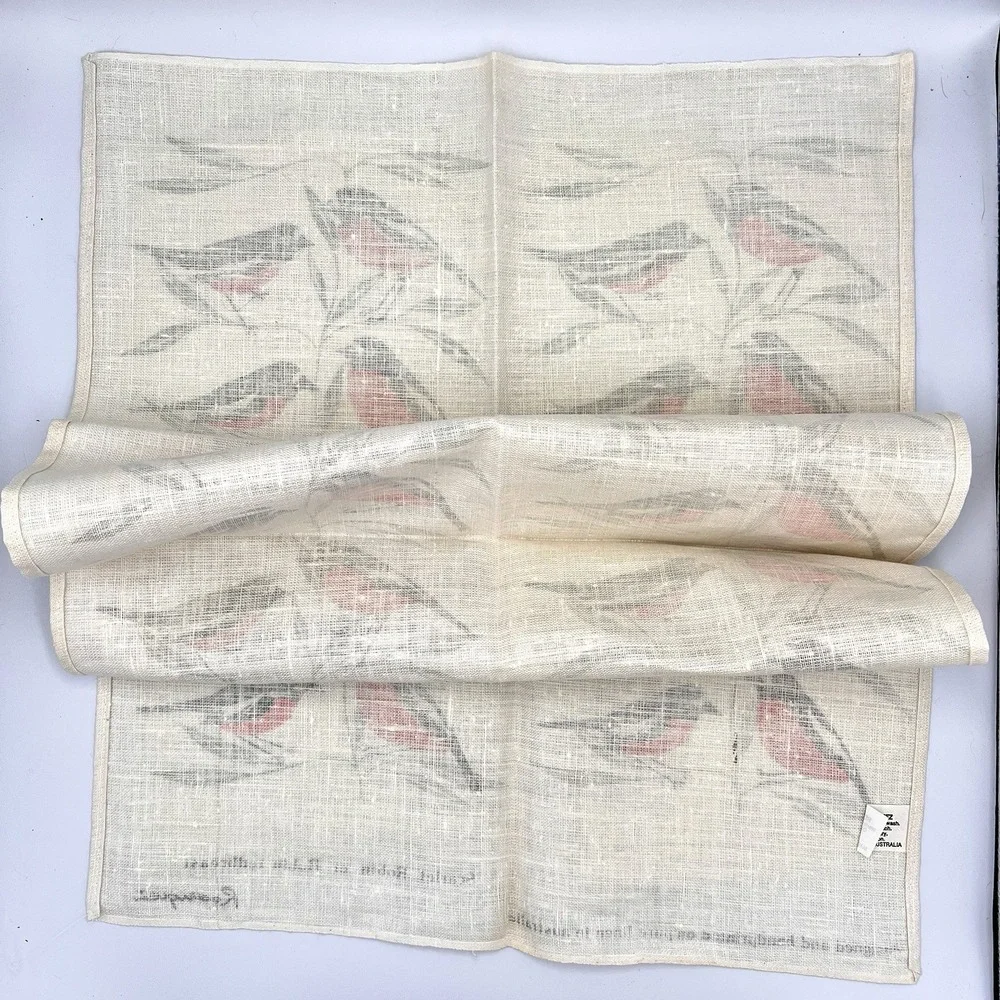 Rodriguez Australian Red Robin Linen Kitchen Tea‎ Towel